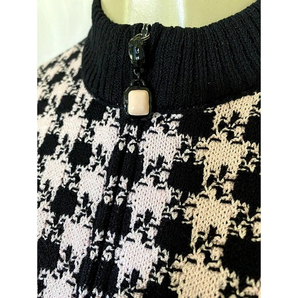 St John Blazer Jacket Cardigan Bomber Santana Knit Long Sleeve Black Pin… - Picture 5 of 8